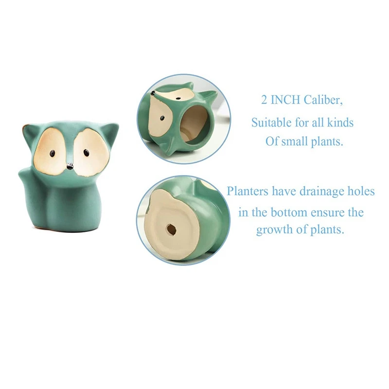 

Succulent Plant Pots Ceramic Pots Garden Pots Cute Plant Pots Office Home Decoration (Without Plants) 4 PC