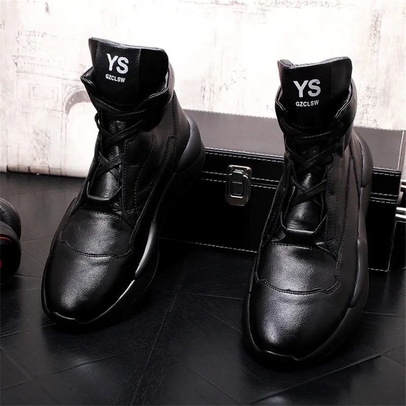 Beli Atasan Tinggi Pria Hip Hop Sneakers Punk Sepatu Platform Selebriti Web Ringan Sepatu Bot Pergelangan Kaki Muda Zapatillas Hombre