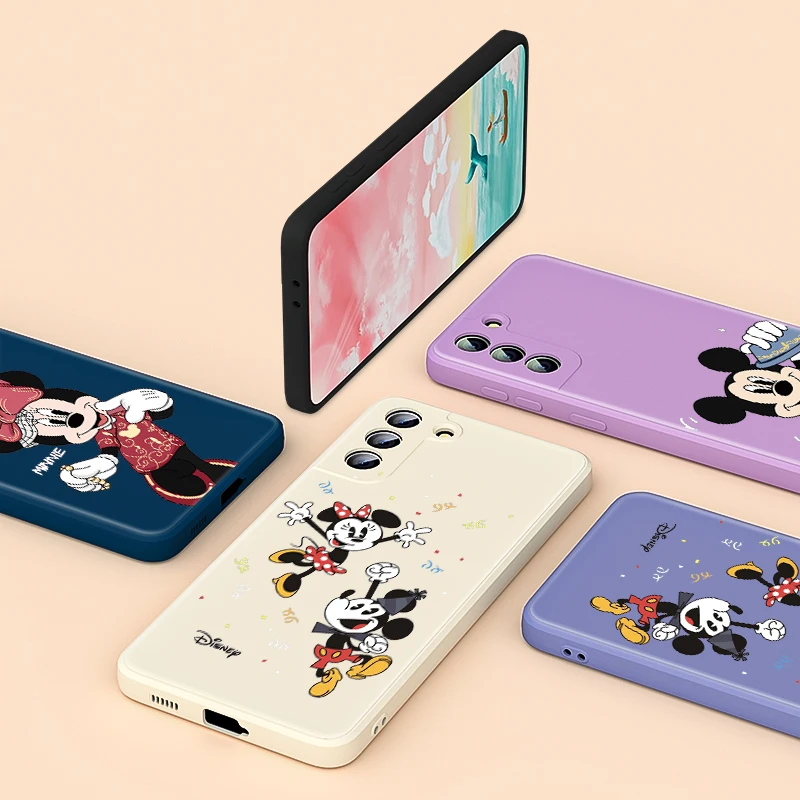 

Mickey Cute Fashion Disney Phone Case For Samsung Note 20 10 S21 S20 FE S10 Ultra Plus Lite Pro 5G Liquid Silicone Soft Capa