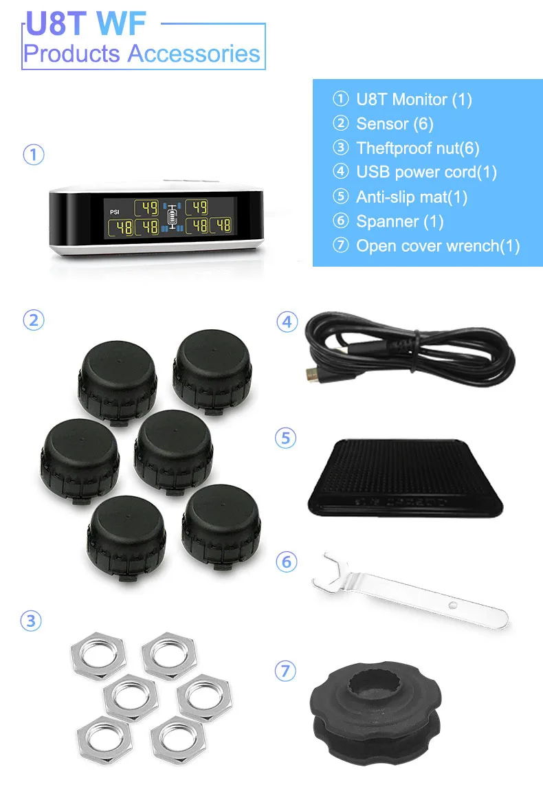 TPMS автомобильное беспроводное давление в шинах для RV автобусная система