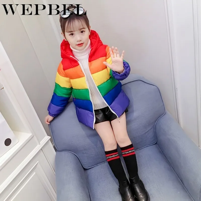 WEPBEL/зимнее теплое пальто для девочек плотная детская пуховая куртка с