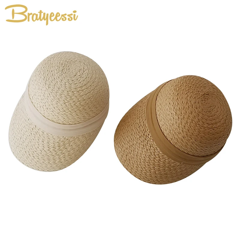 

Новая соломенная детская Солнцезащитная шляпа, летняя детская шапка для девочек и мальчиков, детская шапка для всадника, регулируемая пляж...