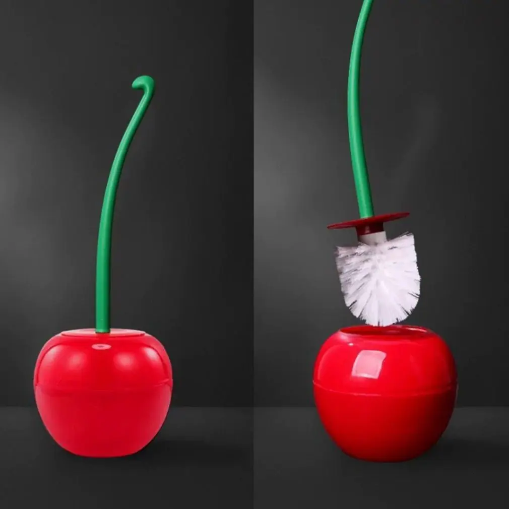 

Hot Toilet brush New Lovely Cherry Shape Lavatory Brush Toilet Brush Holder Set Toilet Borstel Cepillo Wc trump Fast Delivery