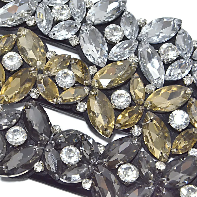 

Rhinestones Flower Belts New Women's Crystal Elastic Belt Luxury Rhinestone Retro Girls Jeweled Girdle Korean Style