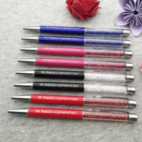 cute kawayii diamond pen with crystal in the pen head custom printed with wedding date for wedding gifts for guests souvenirs