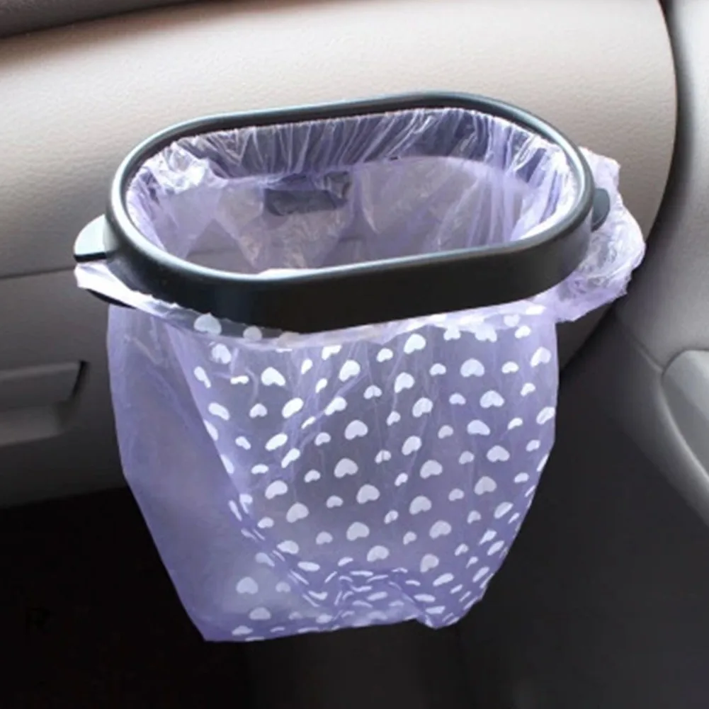 

1x Foldable Car Trash Bin Frame Auto Garbage Bin Auto Rubbish Storage Box With Back Sticker Portable Plastic Bags Holder