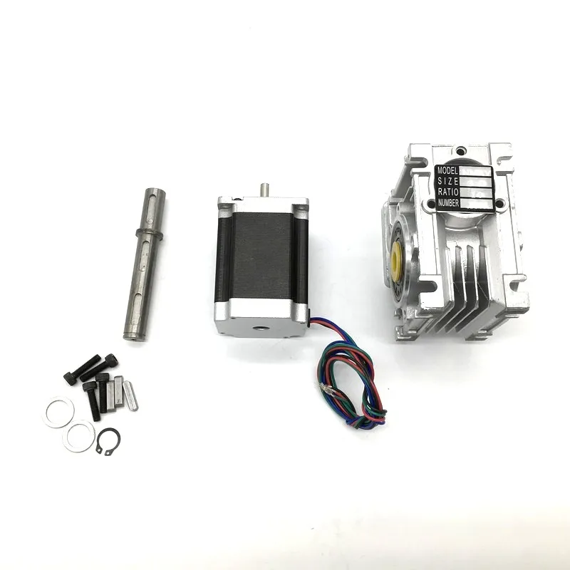 20:1 Speed Ratio Turbine Worm Gearbox RV030 Reducer with Nema23 2.2Nm 1.8degree Stepper Motor 84MM &amp5.6A DM556 Driver Kit |