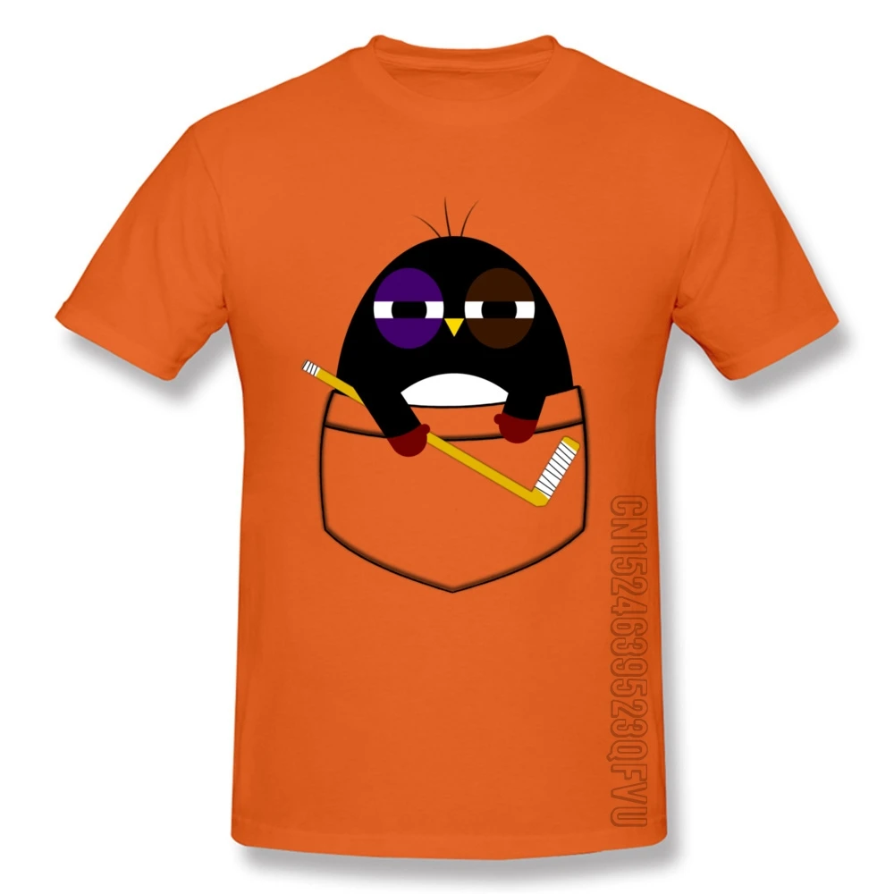 Карманные футболки для упражнений с пингвином оранжевый топ круглым вырезом