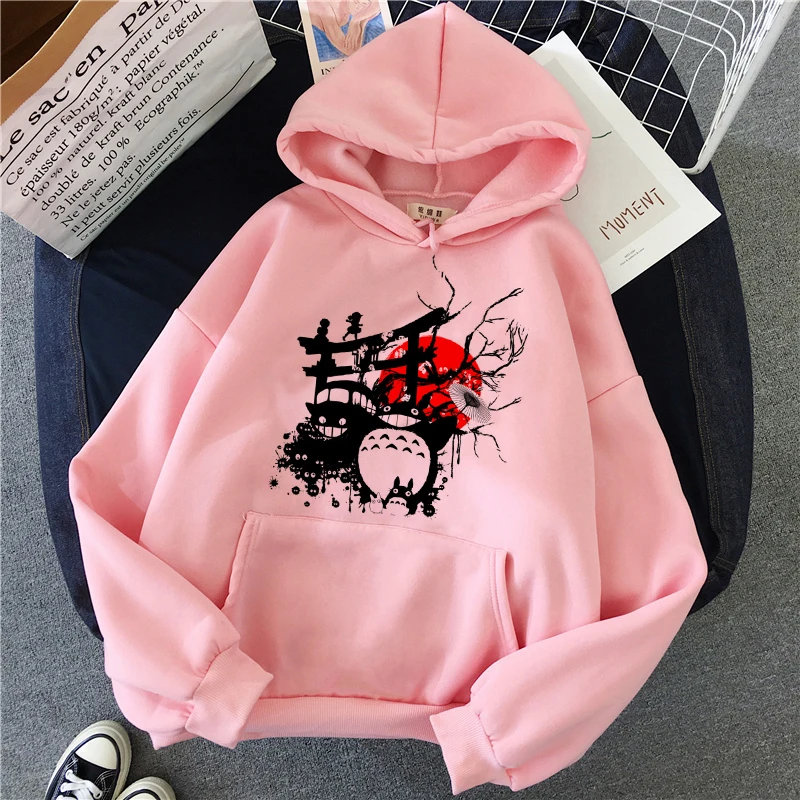 Totoro Studio Ghibli Kawaii толстовки Harajuku Забавный аниме для женщин мультфильм толстовка Ullzang 90s мода толстовка Графический Женский милый