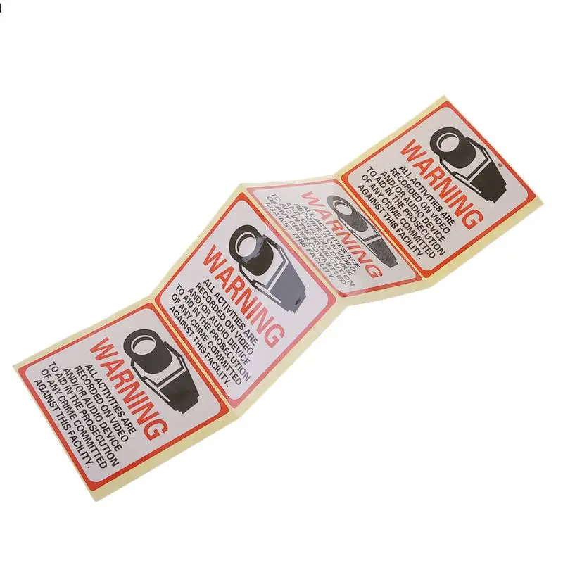8PCS Warning Stickers SECURITY CAMERA IN USE Self-adhensive Safety Label Signs Decal