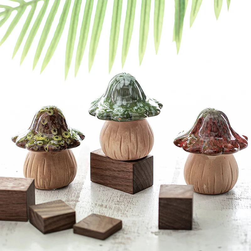 

Nordic Ceramic Creative Simulation Mushroom 3pcs Mixed Living Room Bookshelf Ceramic Decoration Mini Garden Accessories