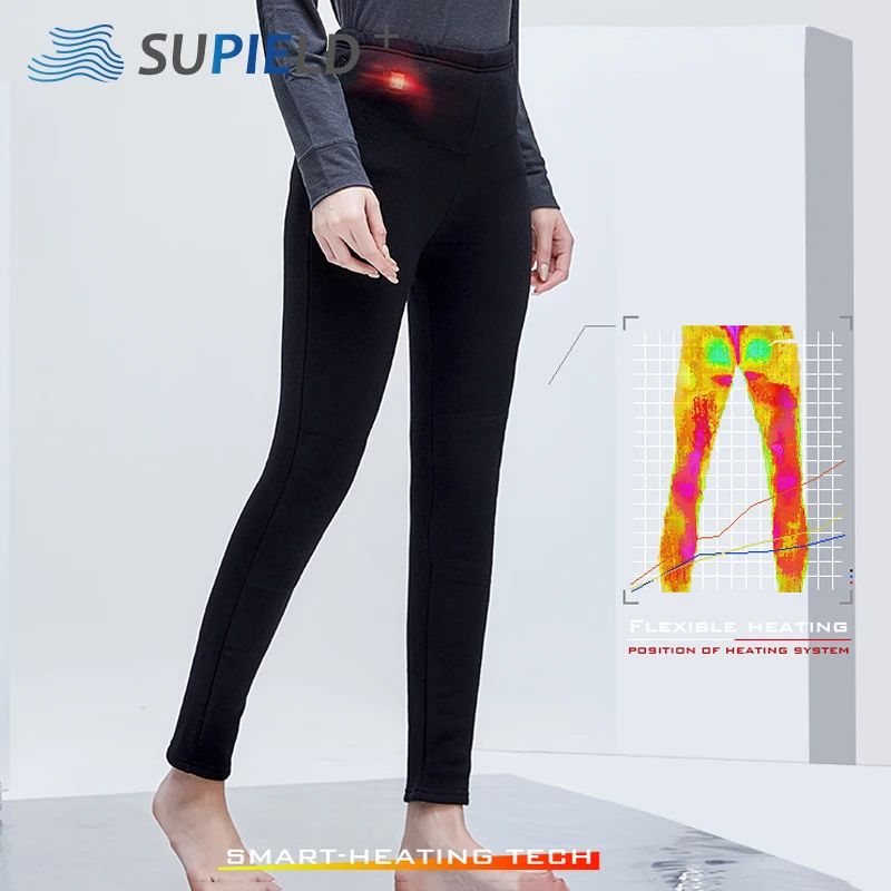 SUPIELD Smart Heating Warm Leggings for Men Women Thick Knee Pads Thermostatic Electric Heating Pants Winter Thermal Trousers