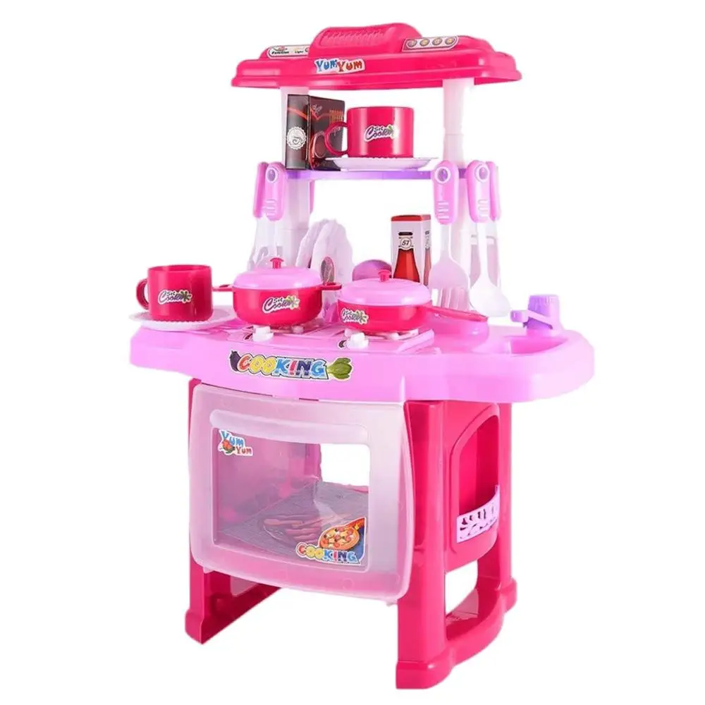 

Kids Kitchen Toys Simulation Shining Pretend Play Educational Toys Mini Kitchen Food Pretend Play Cutting Role Playing Toys Set