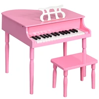 30 key classic baby grand piano toddler toy wood w bench music rack pink