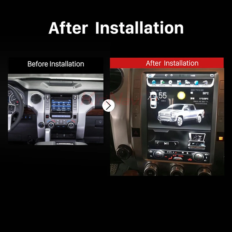 KiriNavi вертикальный экран Tesla стиль 12," Android 8,1 автомобильный dvd-плеер для Toyota Tundra автомобильный Радио авто gps навигация