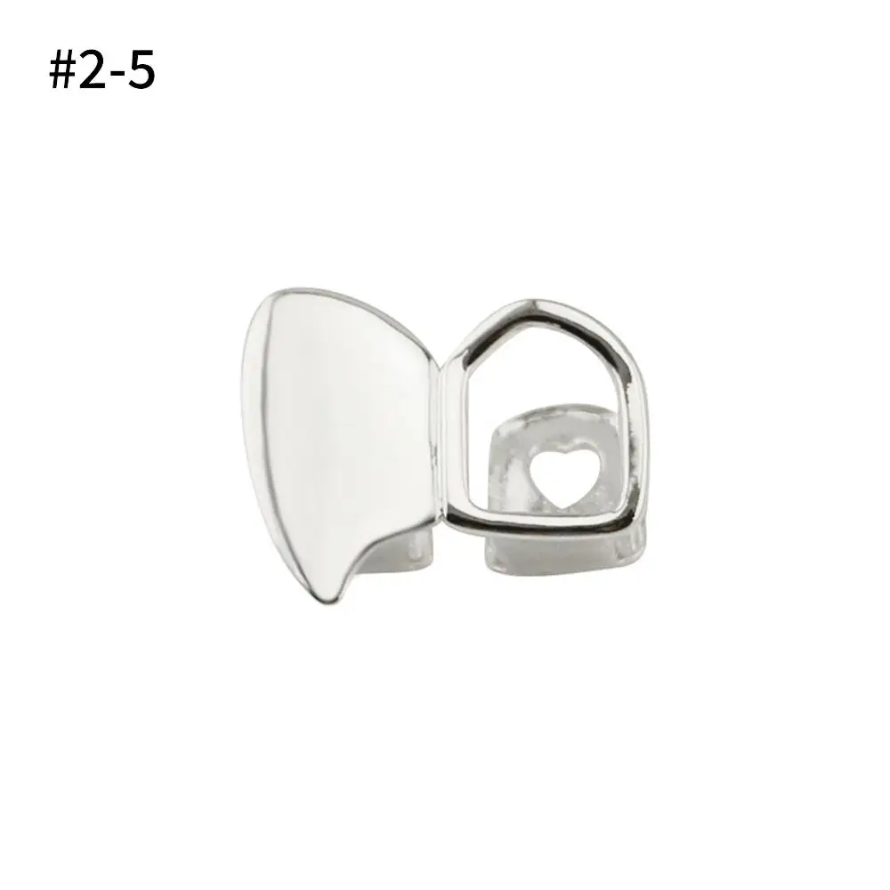Punk Gold Silver Teeth Grillz Top Bottom Grills Dental Mouth Teeth Caps Cosplay Party Tooth Rapper Jewelry Gift Hip Hop - Окраска металла: silver5
