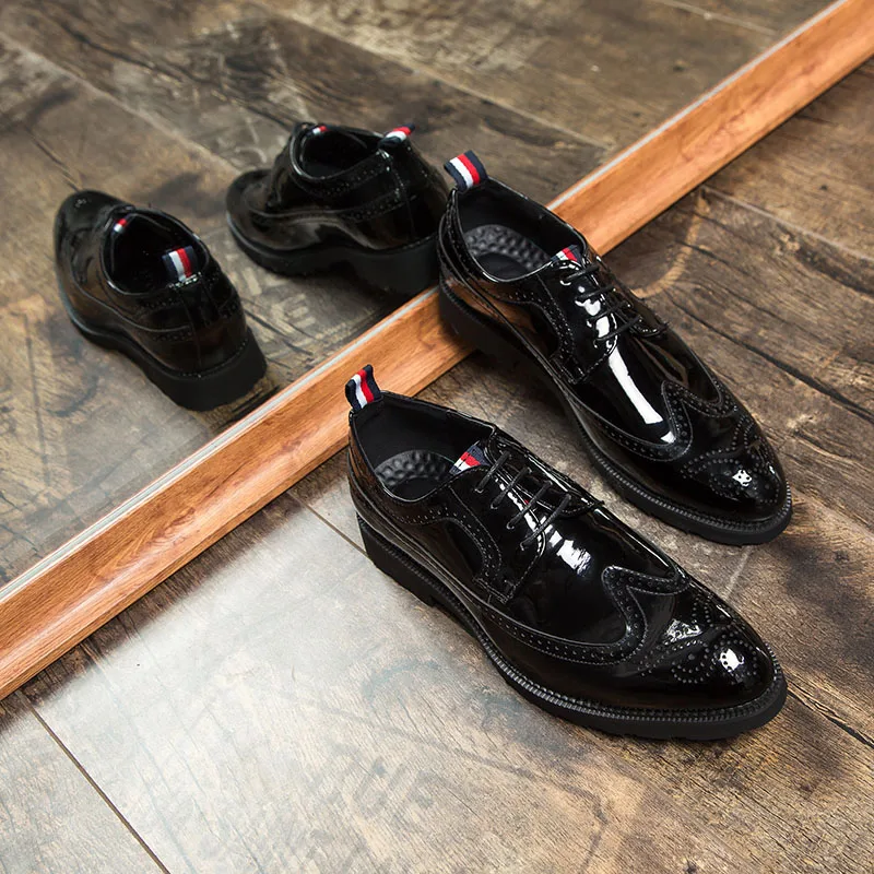 Мужская кожаная обувь Броги Летние кожаные роскошные брендовые Элегантные