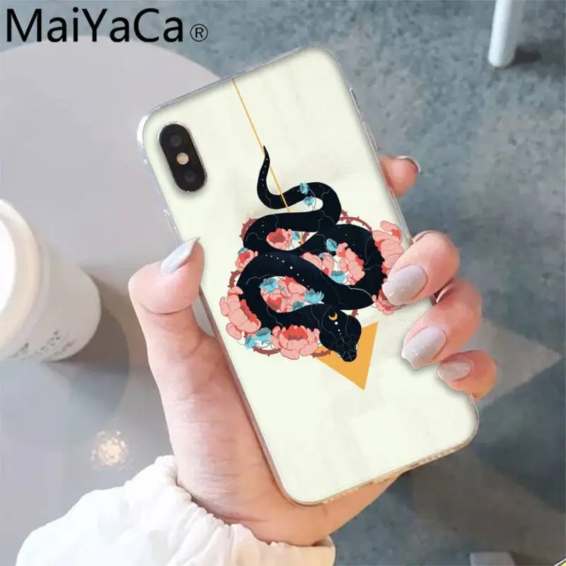 

MaiYaCa Snake Phone Case shell for iPhone 5S 8 7 6 6S Plus X XS MAX 5 SE XR 12 11 pro promax fundas