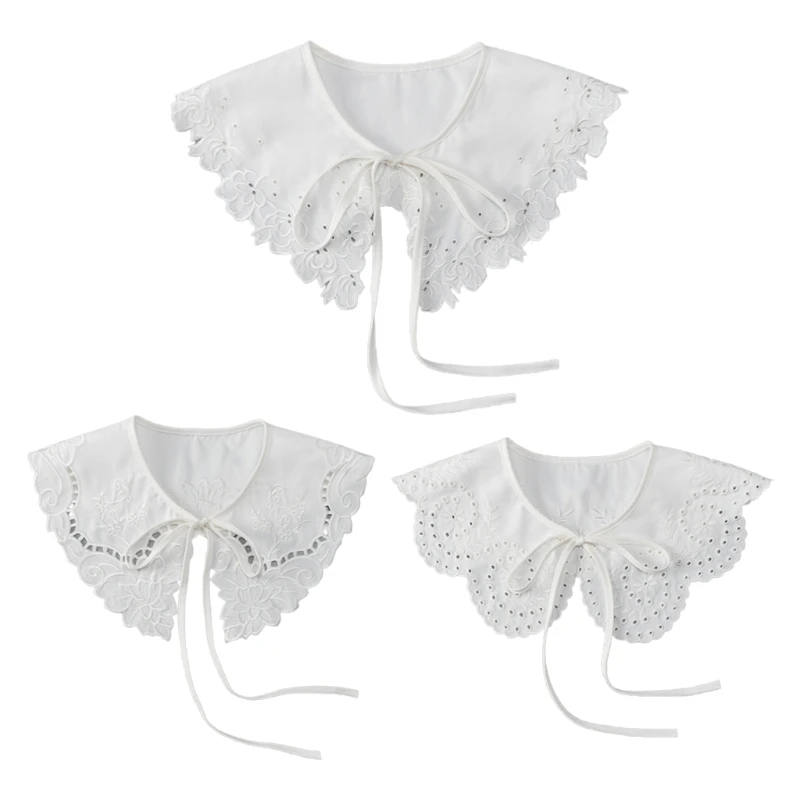 

Женский милый искусственный воротник с цветочной вышивкой, треугольная форма лепестков, ложный воротник, платье, рубашка, декоративный вор...