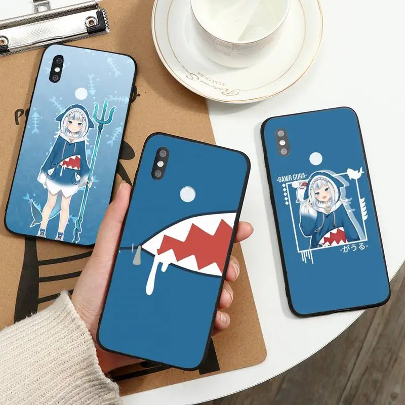 

Japan anime shark girl Hololive Phone Case For Xiaomi Redmi note 7 8 9 t s 10 A pro lite funda shell coque cover
