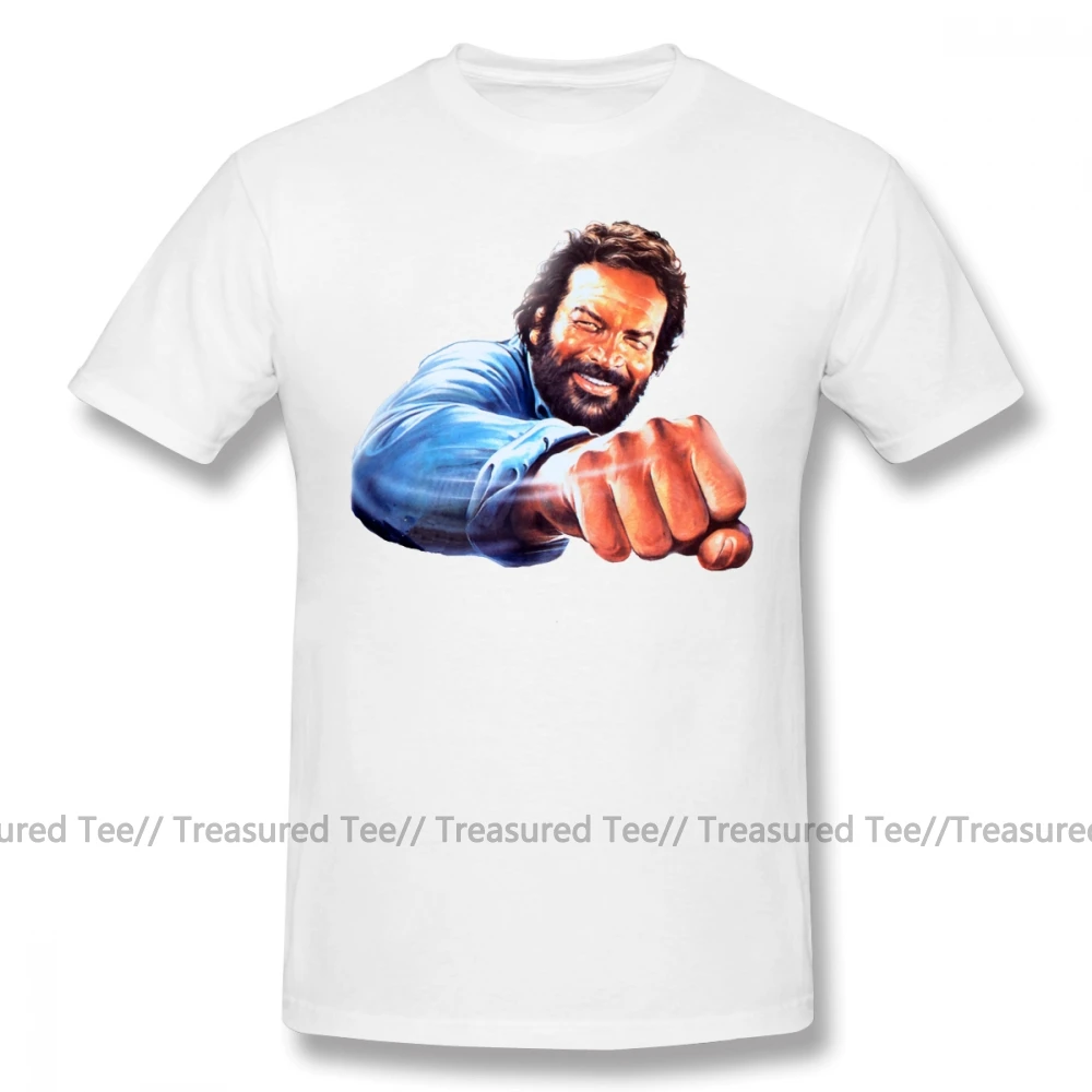 Bud Spencer Футболка с принтом Bud Spencer футболка пляжная хлопковая Футболка с милым принтом 5x Мужская футболка с коротким рукавом - Цвет: White