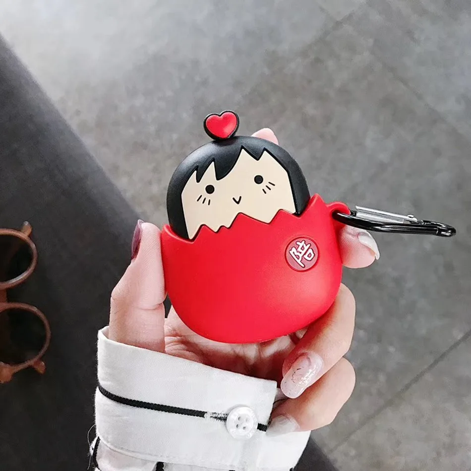 472 3D мультяшный силиконовый чехол для наушников для Airpods 2 Чехол с милым ремешком для Apple Air pods 2 для Earpods чехол с мультяшным медведем - Цвет: 472