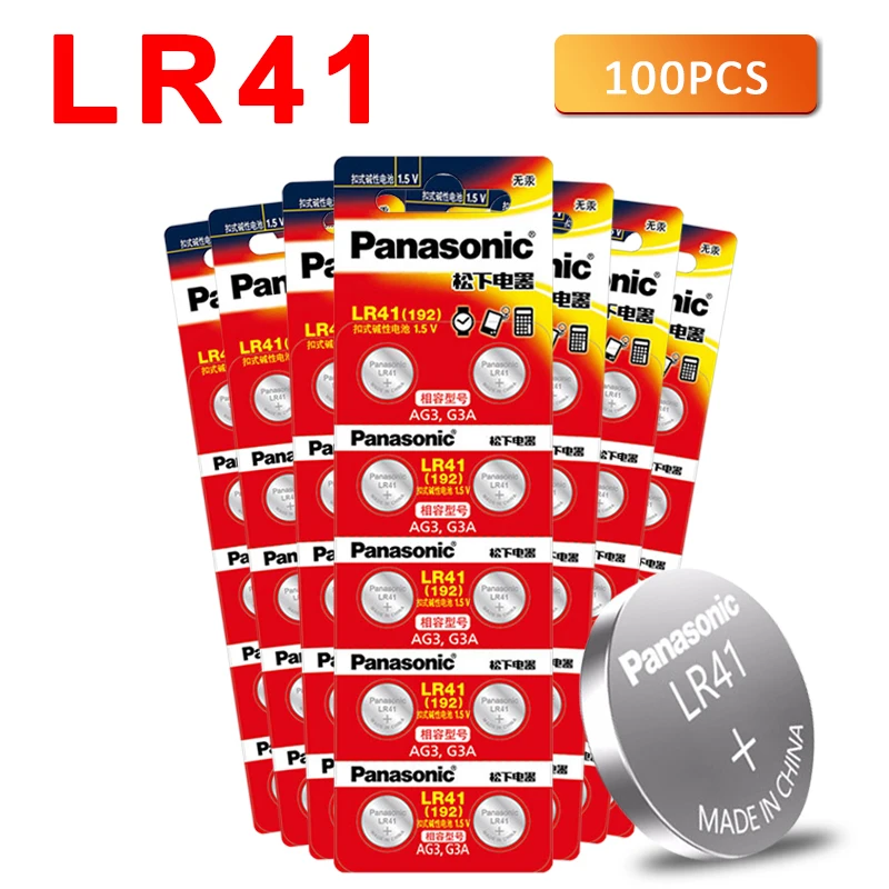 

Щелочные аккумуляторы PANASONIC LR41 100 192 в, 1,5 шт., AG3 192 392A L736, Кнопочная батарея 0% рт. Ст., для калькулятора