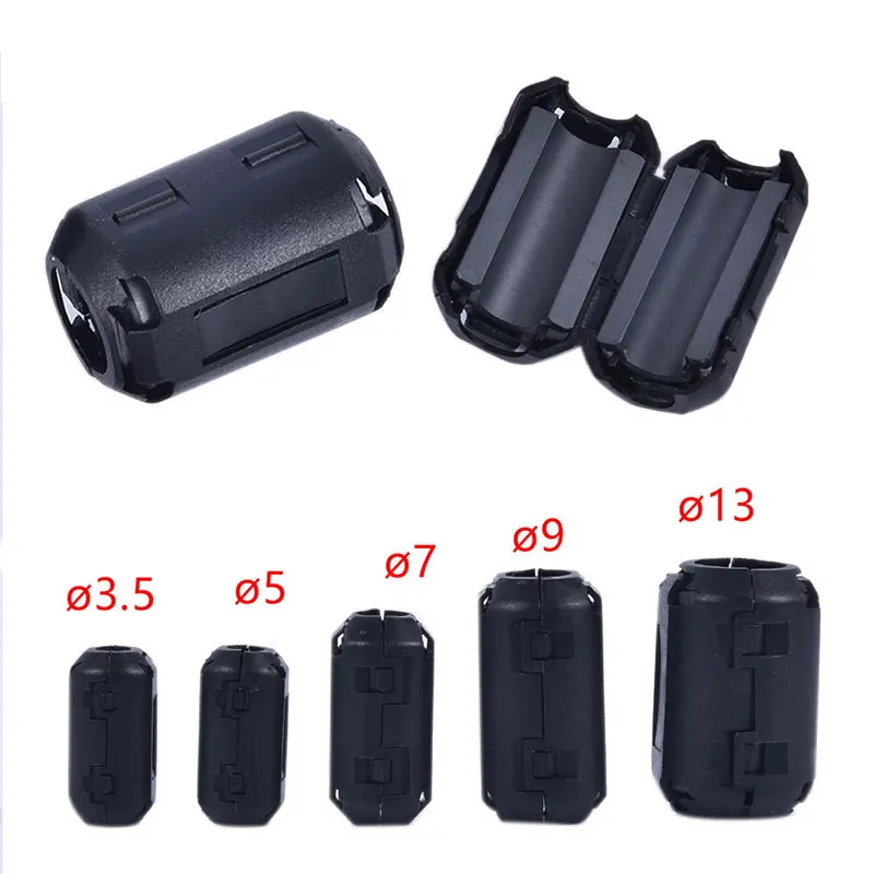 5 шт. черный ферритовый сердечник фильтр шумоподавитель для EMI RFI зажим дросселя 3