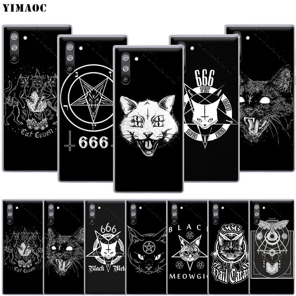 Чехол для телефона YIMAOC Witch and Cat Samsung Galaxy A5 A6 A7 A8 A9 J3 J5 J7 Note 8 9 10 M10 M20 M30 Plus|Бамперы| |