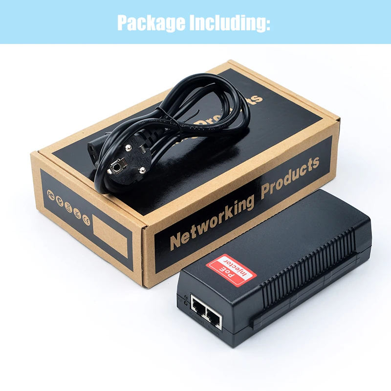 Инжектор POE Gigabit IEEE 802.3af/at 10/100 Мбит/с макс. 30 Вт| |