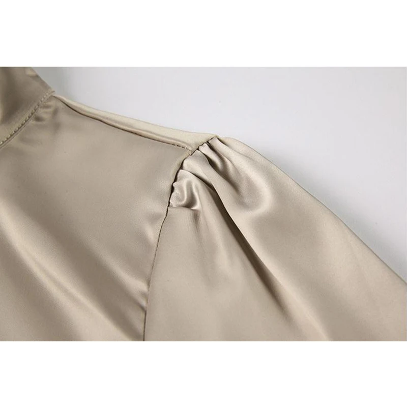 Атласная Винтаж вечерние Клубные Блузы кроп Для женщин сексуальные рубашки