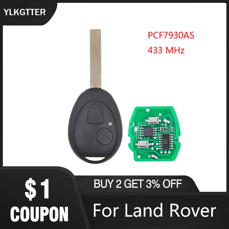 YLKGTTER 2 кнопки 433 Мгц дистанционный Автомобильный ключ для Land Rover 75MG ZT 2002-2005 PCF7930AS