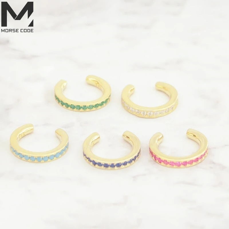 

925 Sterling Silver Earrings For Women Gold 1pc Crystal Earrings Clip Color Pop Cz Zircons Earrings Circle No Piercing Earrings