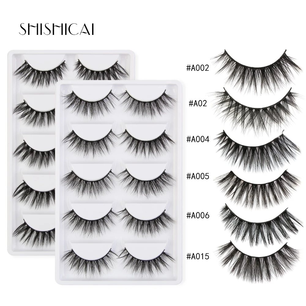 5 пар 3D норковые ресницы натуральные накладные длинные грязные Макияж Поддельные