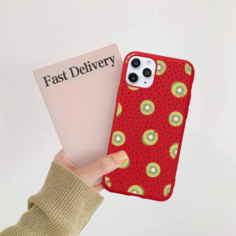 

Cartoon summer fruit fashion design Phone Case Candy Color Red for iPhone 11 12 pro XS MAX 8 7 6 6S Plus X 5S SE 2020 XR