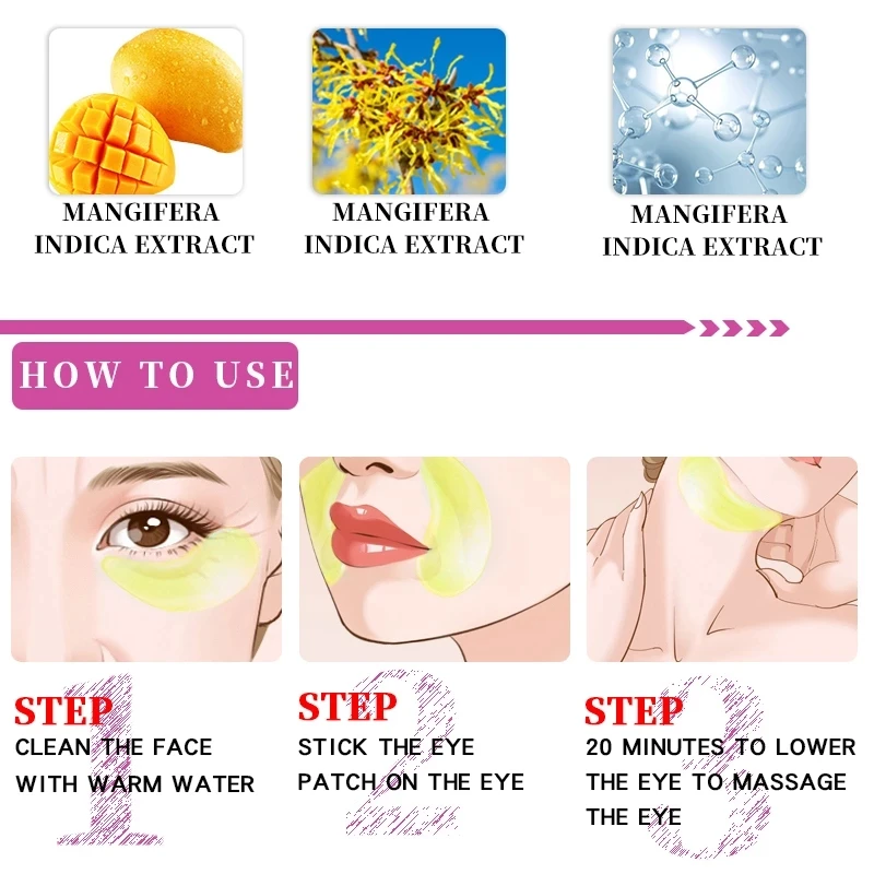 5 упаковок коллагеновая Антивозрастная маска для кожи вокруг глаз с витамином C и