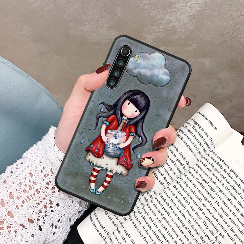 

Cartoon Lovely Santoro Gorjuss Phone Case For Xiaomi Redmi Note 7 8 8T 9 9S 4X 7 7A 9A K30 Pro Ultra black Funda Luxury Bumper