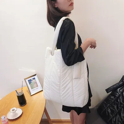 Новая женская сумка тоут сумки из хлопка с пуховым пером стеганые на плечо