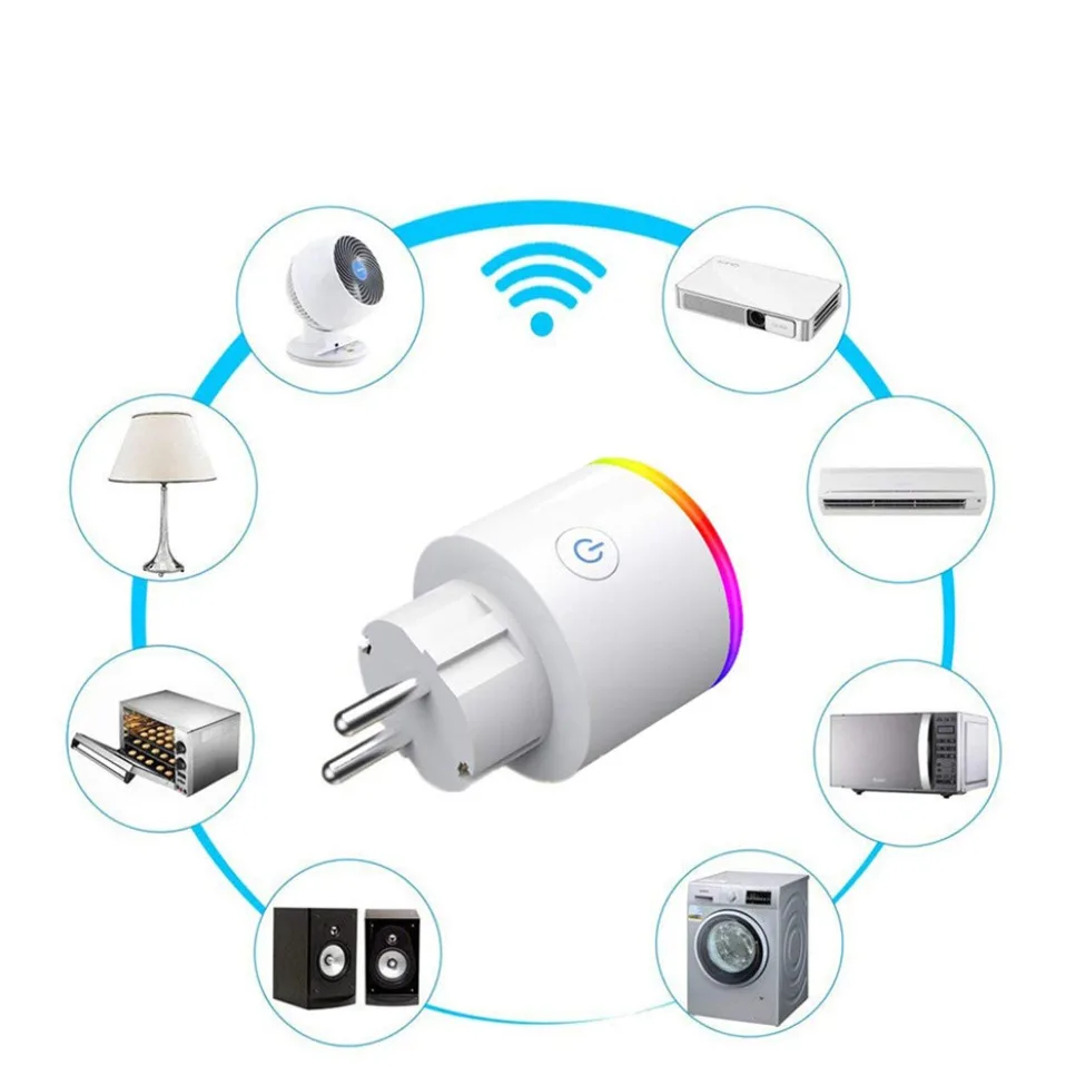 AVATTO 16A ЕС RGB wifi умная вилка с монитором питания, wifi Беспроводная умная розетка с Google Home Alexa Голосовое управление