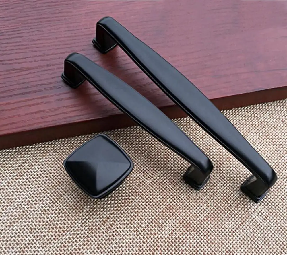 Черная фурнитура для шкафов ручки кухонного шкафа ящиков дверные комода |