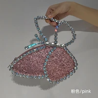 luxury diamond butterfly shaped evening bags for women ctytal party clutch purse lady dinner sequined cluth lady handbags