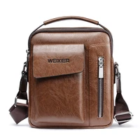 2019 new vintage crossbody mens shoulder bag pu leather briefcases bag mens bag retro zipper business mens handbag