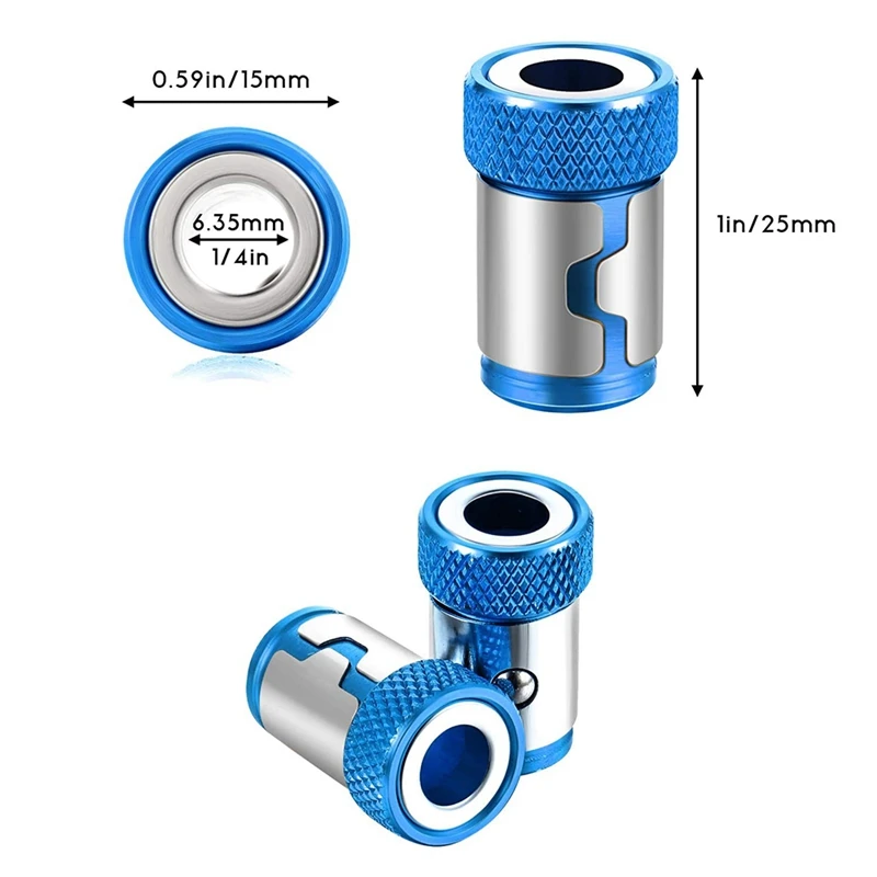 

5 Pcs Magnetic Screw Ring Bit Magnetizer Ring Metal Magnetizer Screw Removable for 1/4 Inch/ 6.35 mm Hex Screwdriver