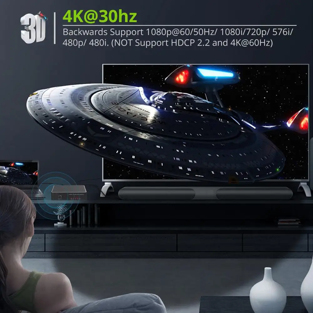 Аудиоадаптер Neoteck 4K HDMI 3 5 мм TOSLINK SPDIF | Электроника