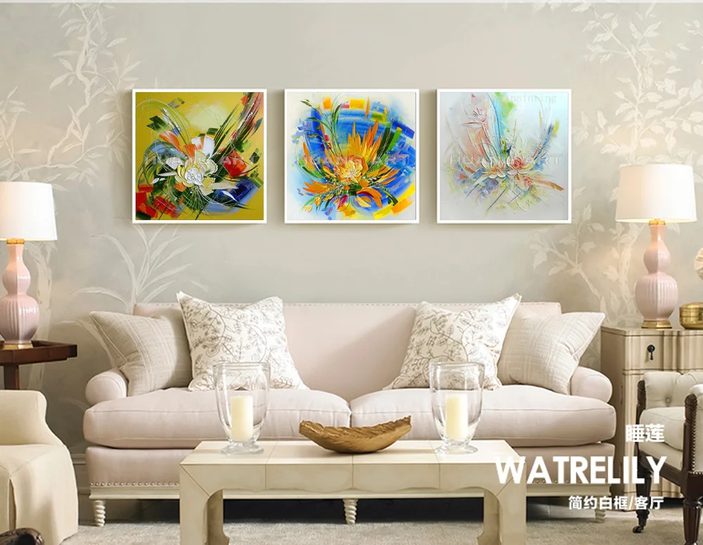 Новый стиль ручной работы современная абстрактная Цветочная палитра нож картина