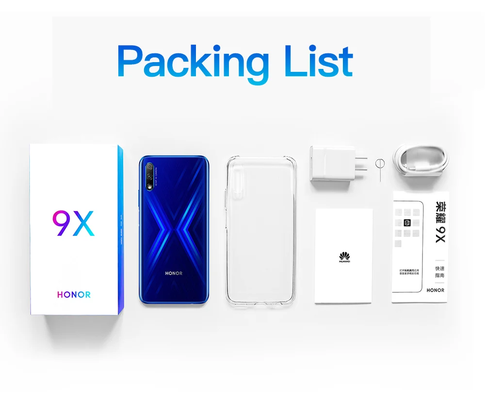 Honor 9X мобильный телефон Kirin 810 Android 9,0 6,5" 2340X1080 4 ГБ ОЗУ 64 Гб ПЗУ камера с подъемом МП