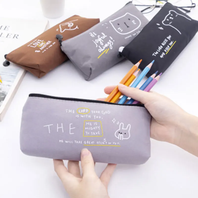 

Холщовый чехол для карандашей, с застежкой-молнией