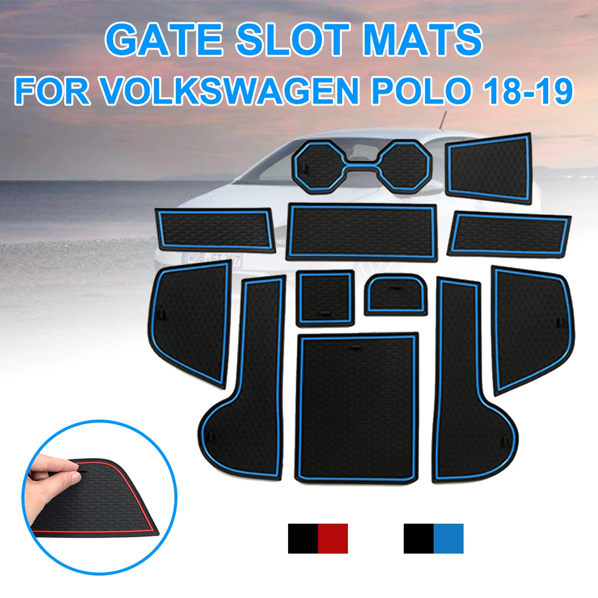 

Anti-Slip Mat for Phone Gate Slot Mats Cup Rubber Pads Rug Car Stickers Accessories for VW POLO MK6 2018 2019 For Volkswagen