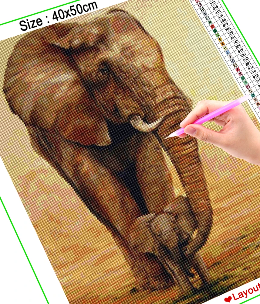 Алмазная живопись HOMFUN вышивка крестиком животное слон 5D алмазная сделай сам