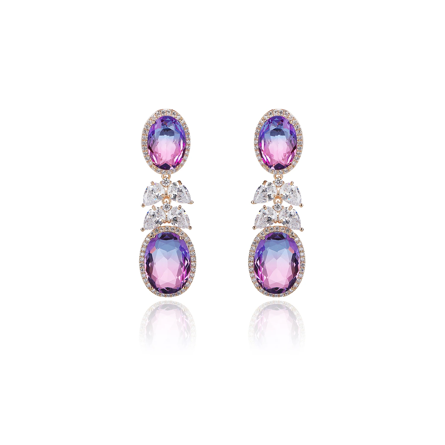 

Trendy Cubic Zircon Oval Drop Earrings Bridal Engagement Wedding Jewelry Elegant Female Dangle Earring Fine Gift CE11580